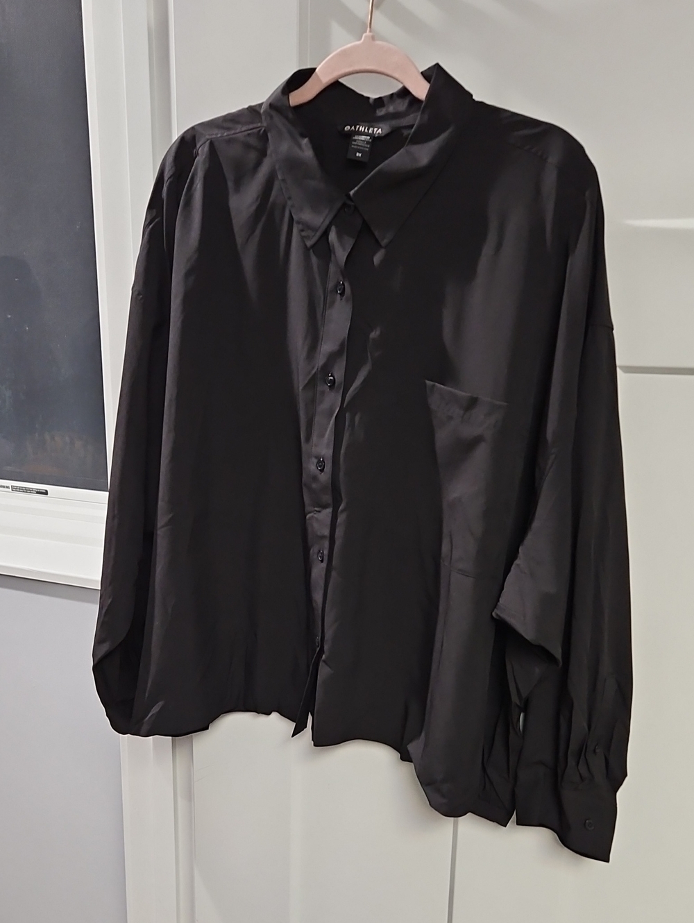 Athleta Black Oversized Button-Down Shirt